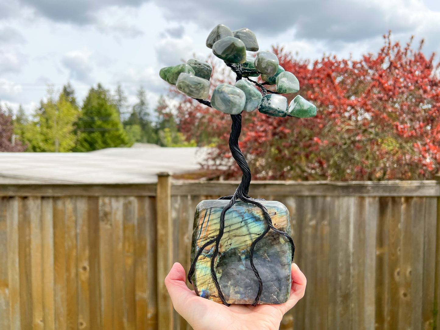 Custom Crystal Tree with Labradorite Crystal Base