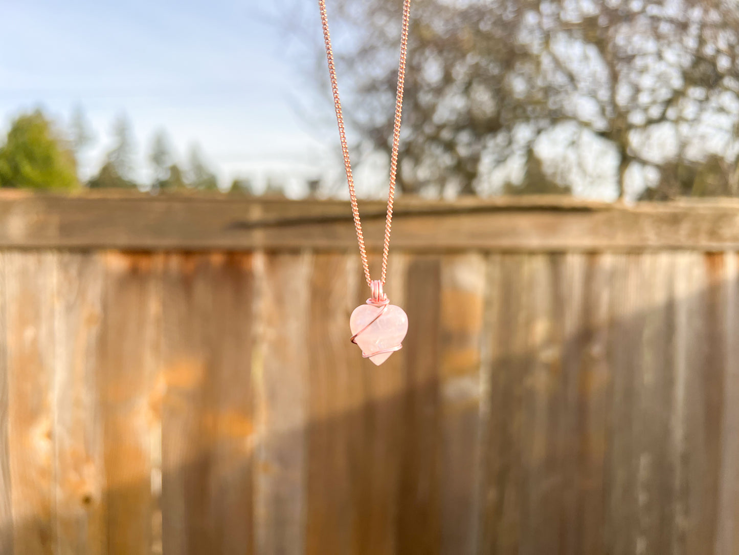 Rose Quartz Heart Necklace