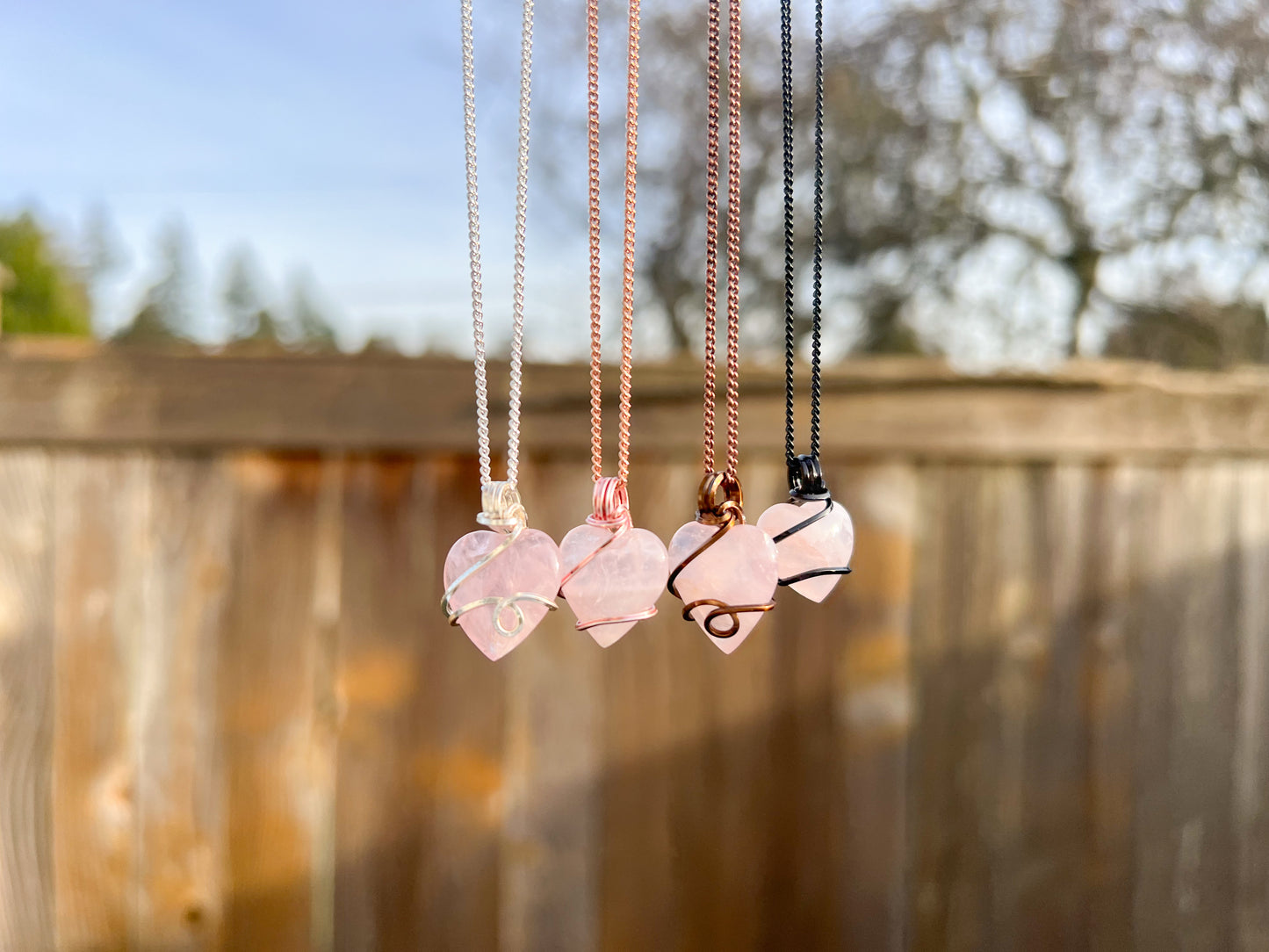 Rose Quartz Heart Necklace