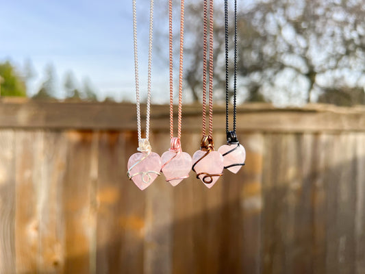 Rose Quartz Heart Necklace