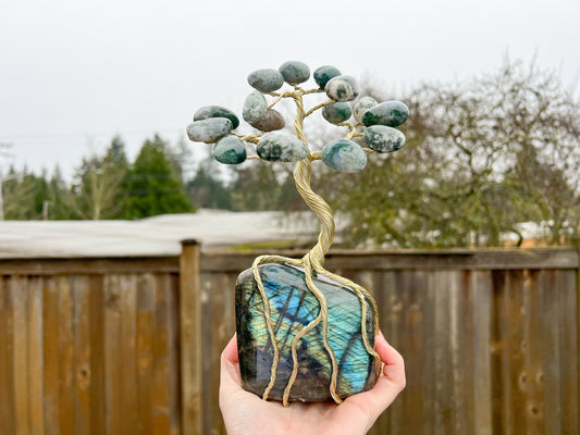Custom Crystal Tree with Labradorite Crystal Base