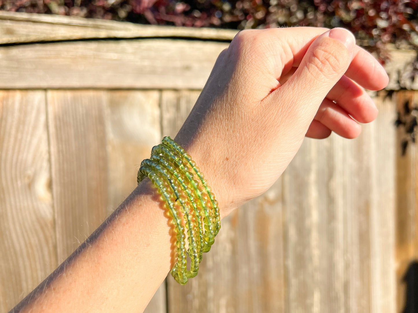 Peridot Crystal Beaded Bracelet