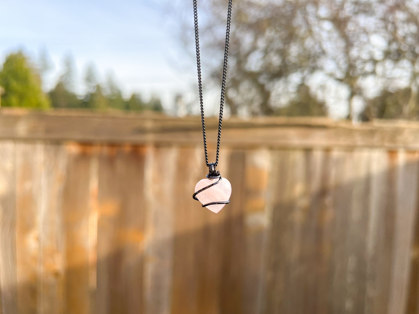 Rose Quartz Heart Necklace