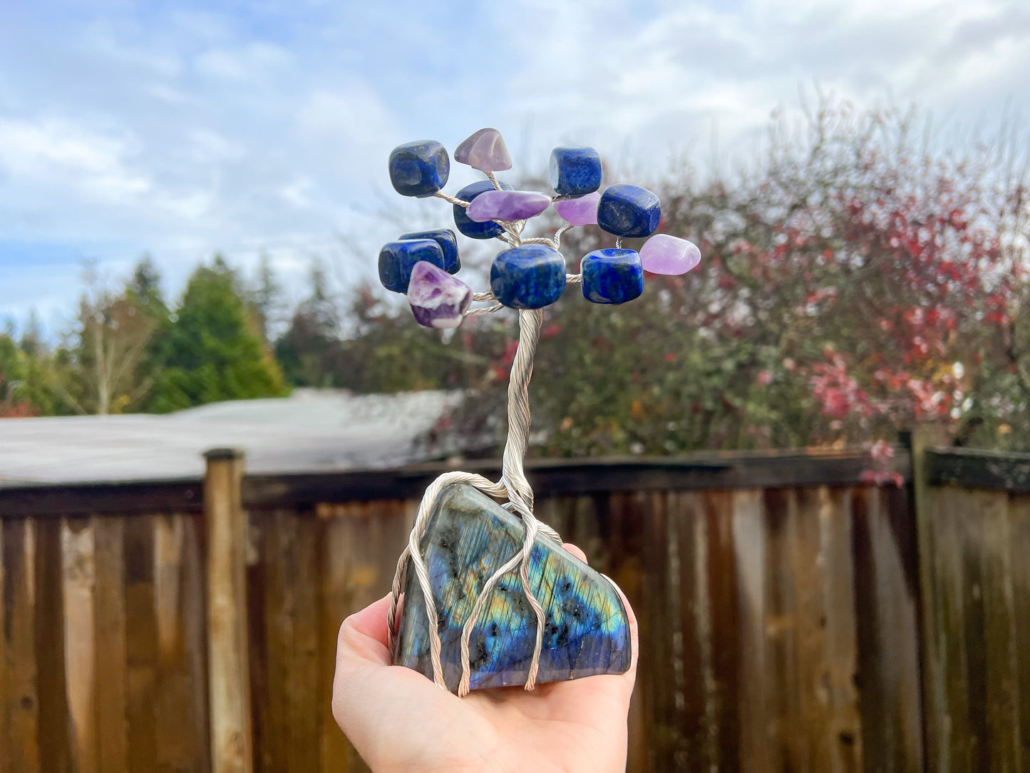 Custom Crystal Tree with Labradorite Crystal Base