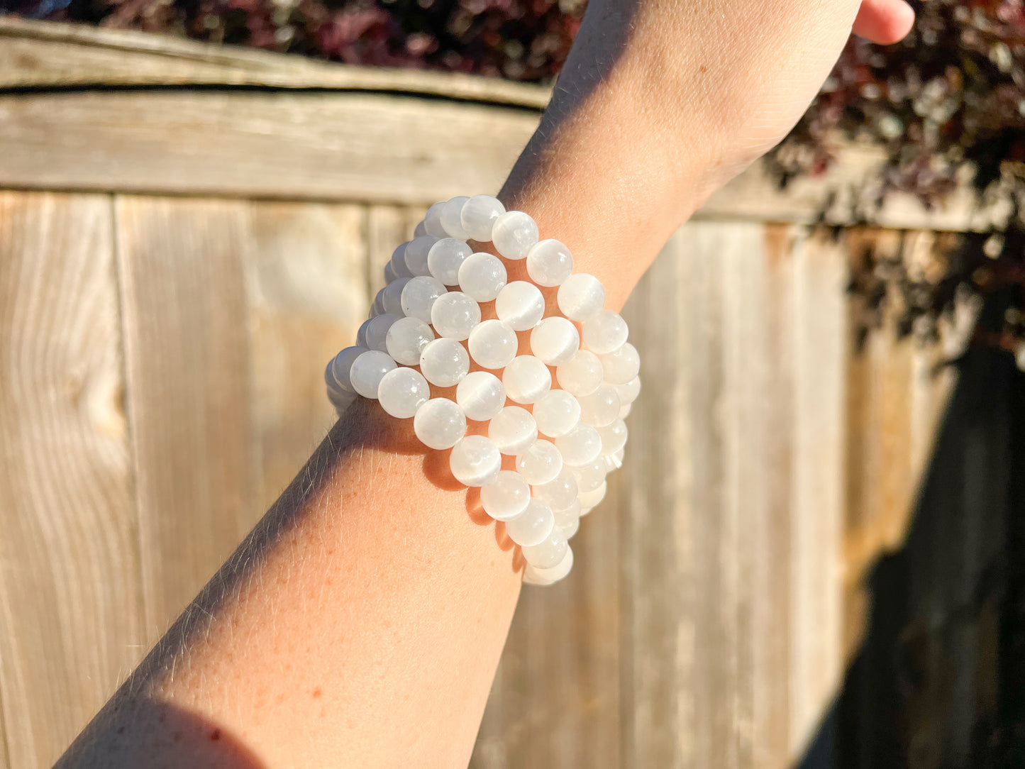Selenite Crystal Beaded Bracelet