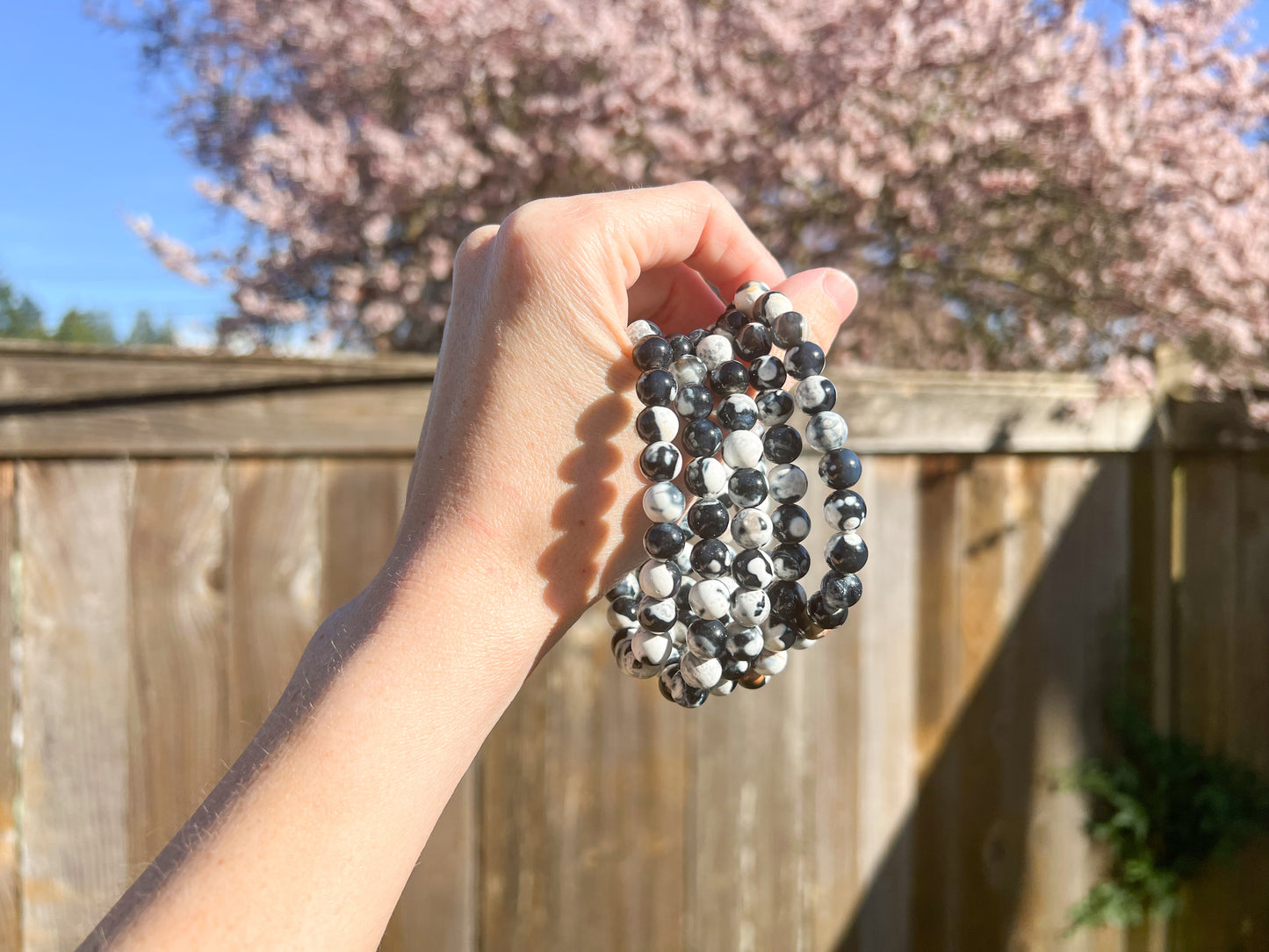 Orca Agate Crystal Beaded Bracelet