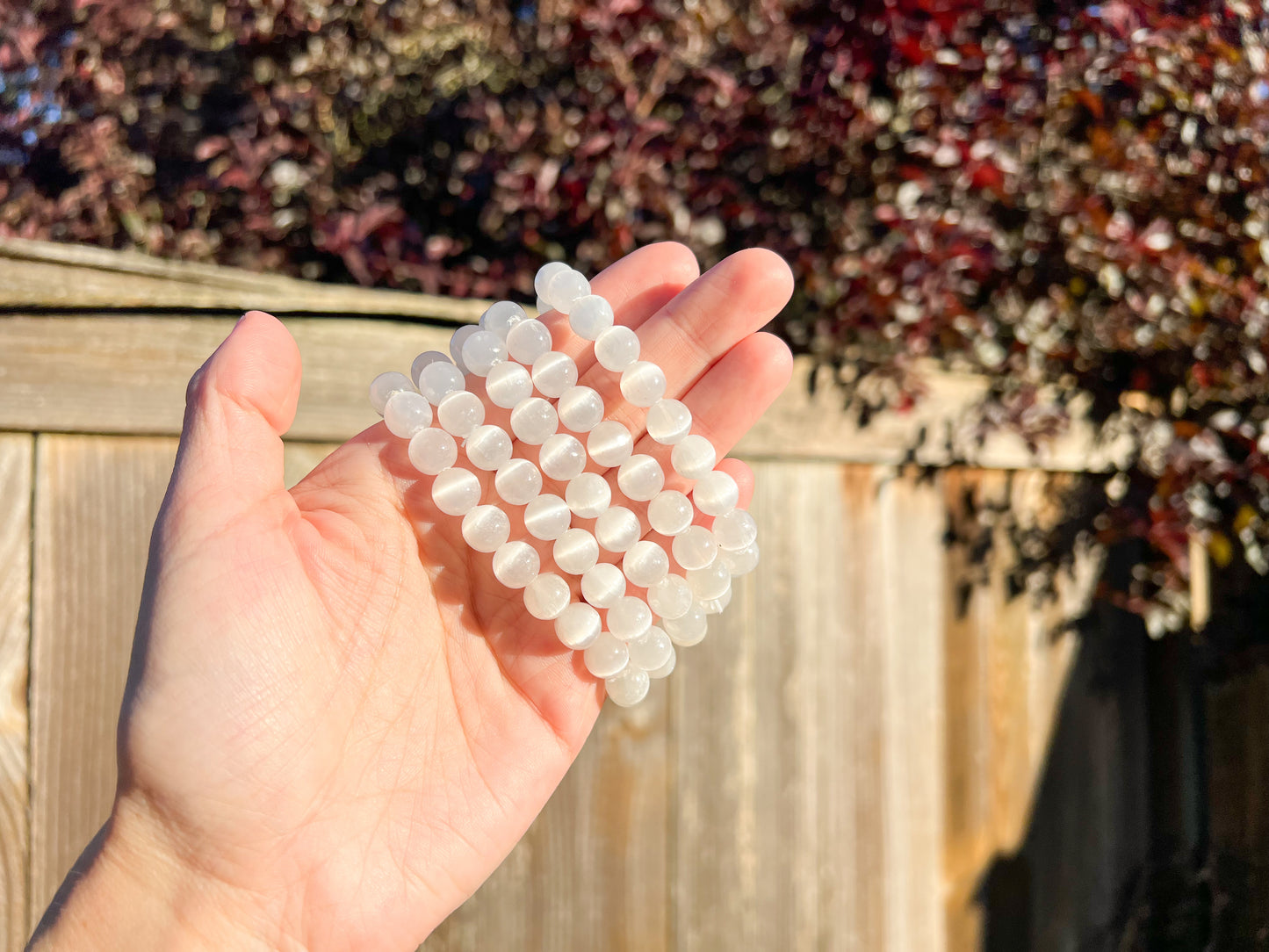 Selenite Crystal Beaded Bracelet