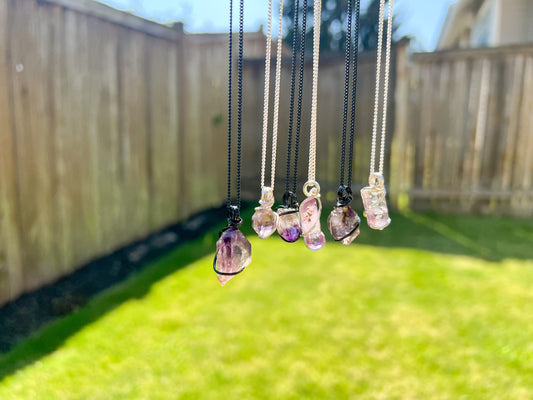 Raw Smoky Amethyst Necklace