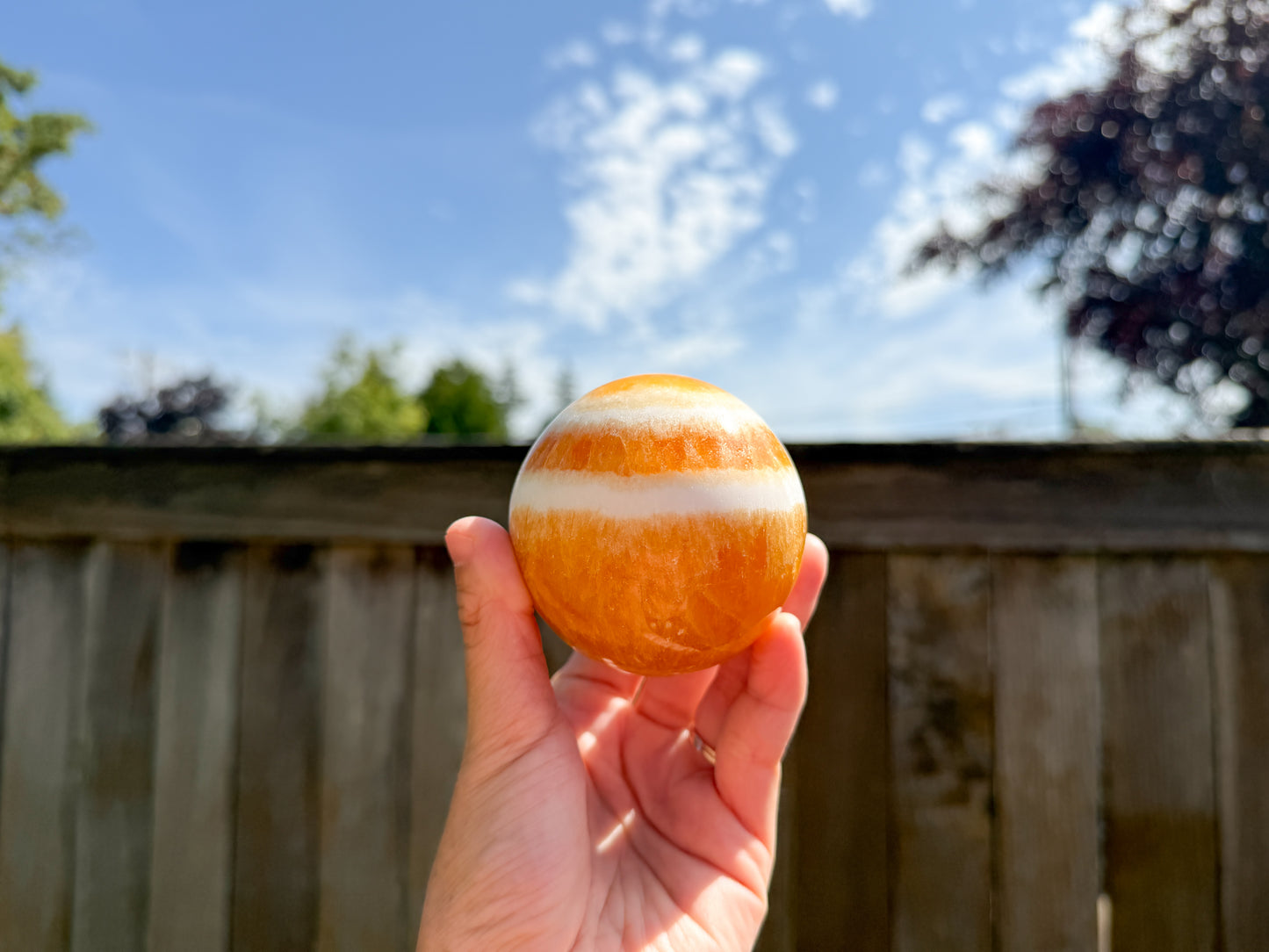 Orange Calcite Sphere