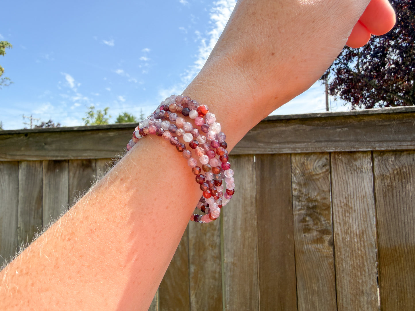 Spinel Faceted Crystal Beaded Bracelet