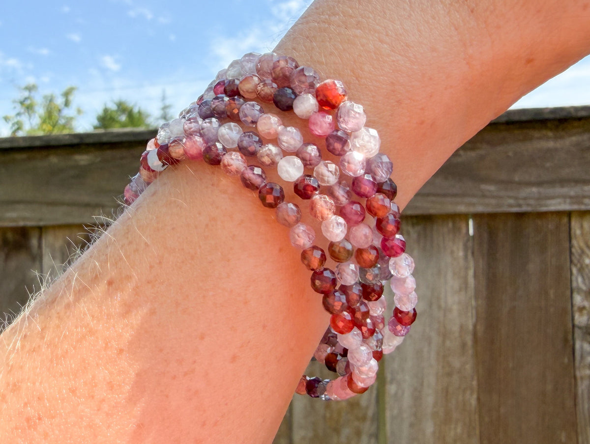Spinel Faceted Crystal Beaded Bracelet