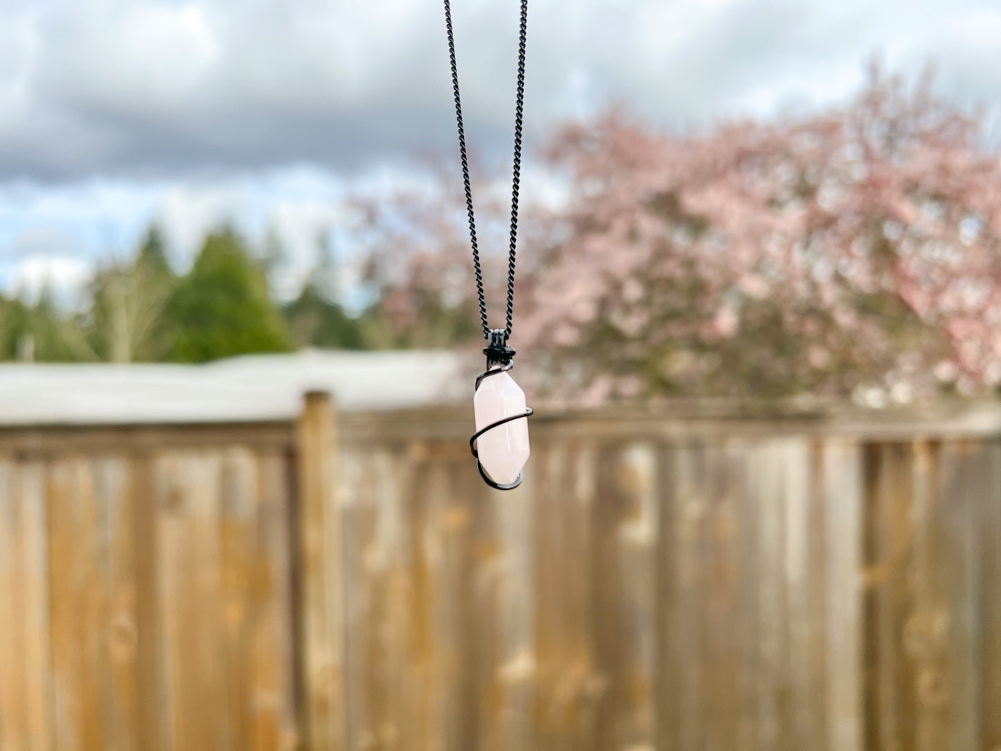 Rose Quartz Double Terminated Necklace