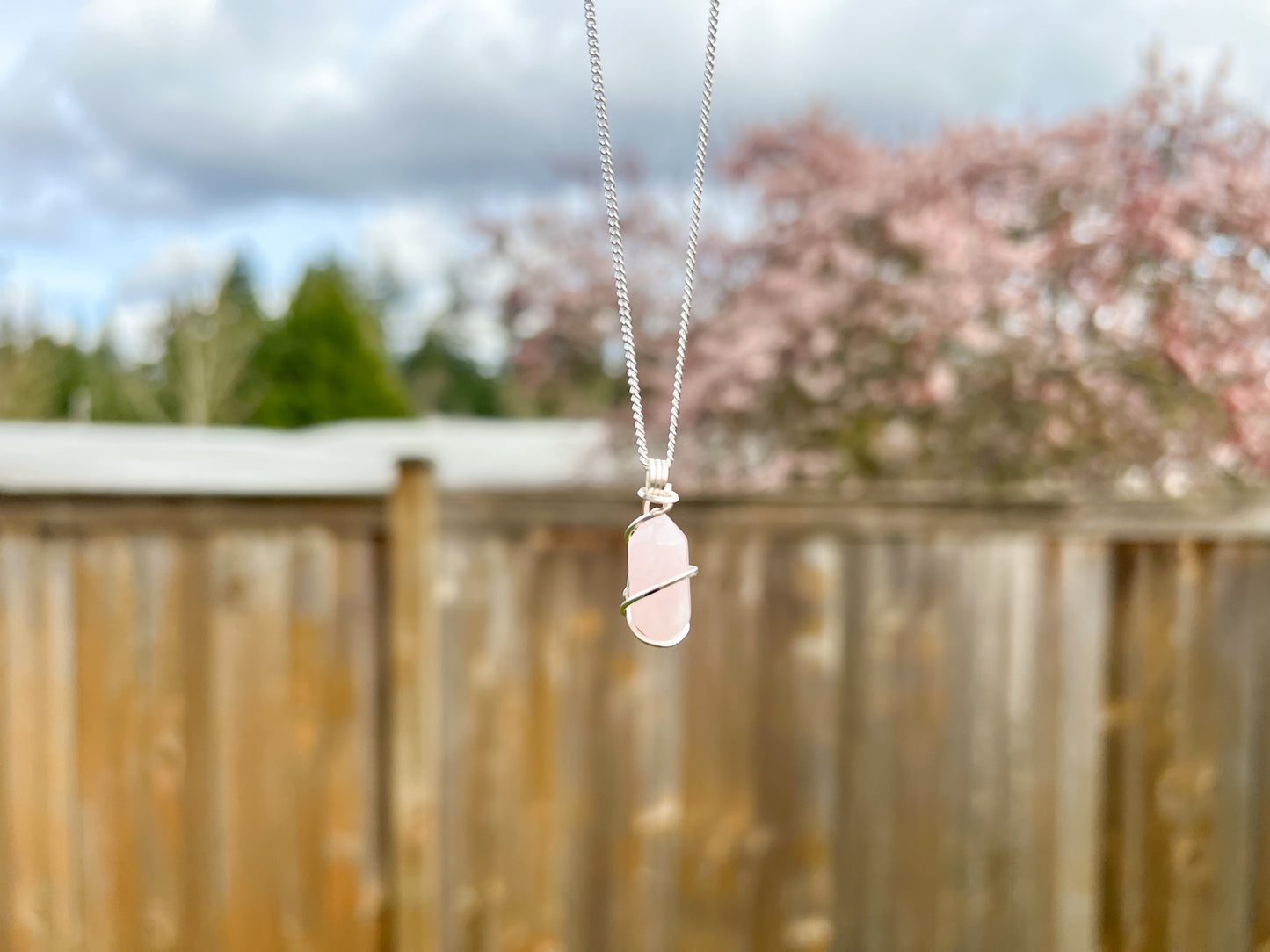 Rose Quartz Double Terminated Necklace