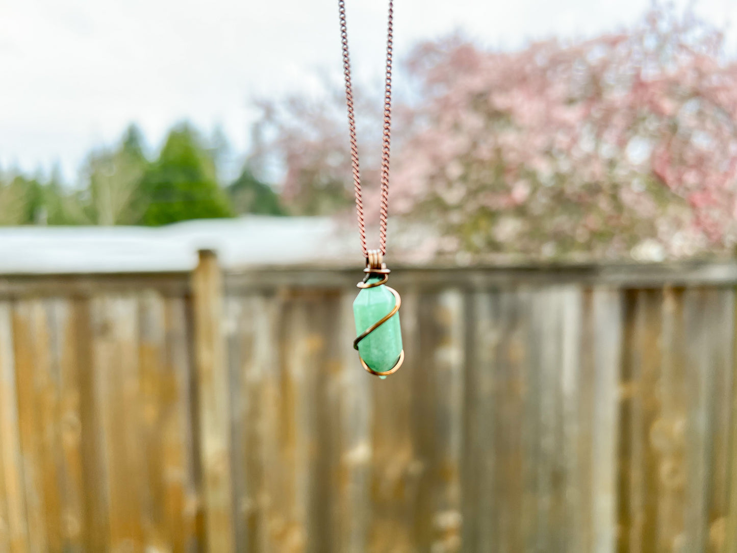 Green Aventurine Double Terminated Necklace