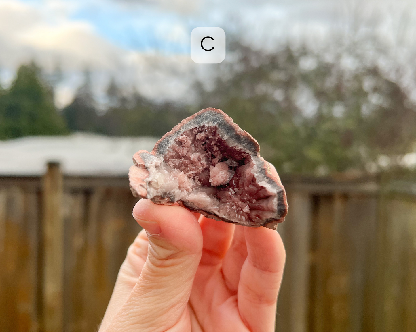 Pink Amethyst Raw Geode Small