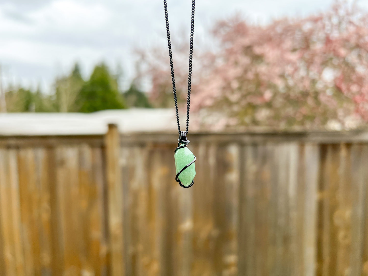Green Aventurine Double Terminated Necklace