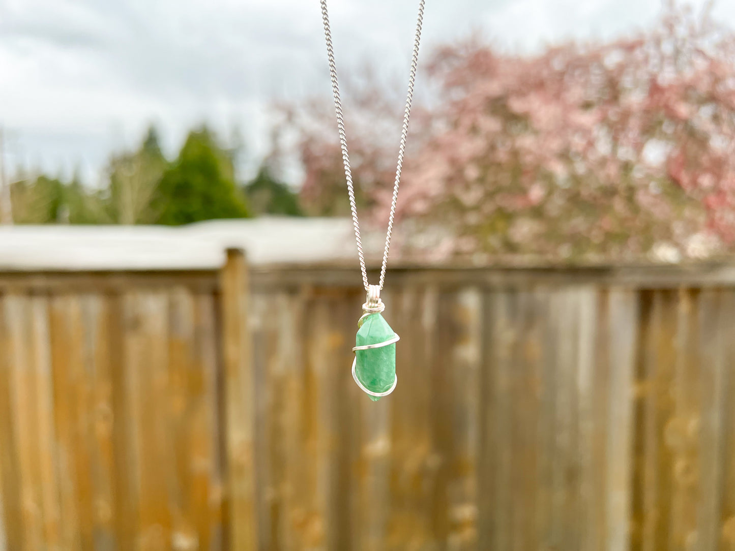 Green Aventurine Double Terminated Necklace
