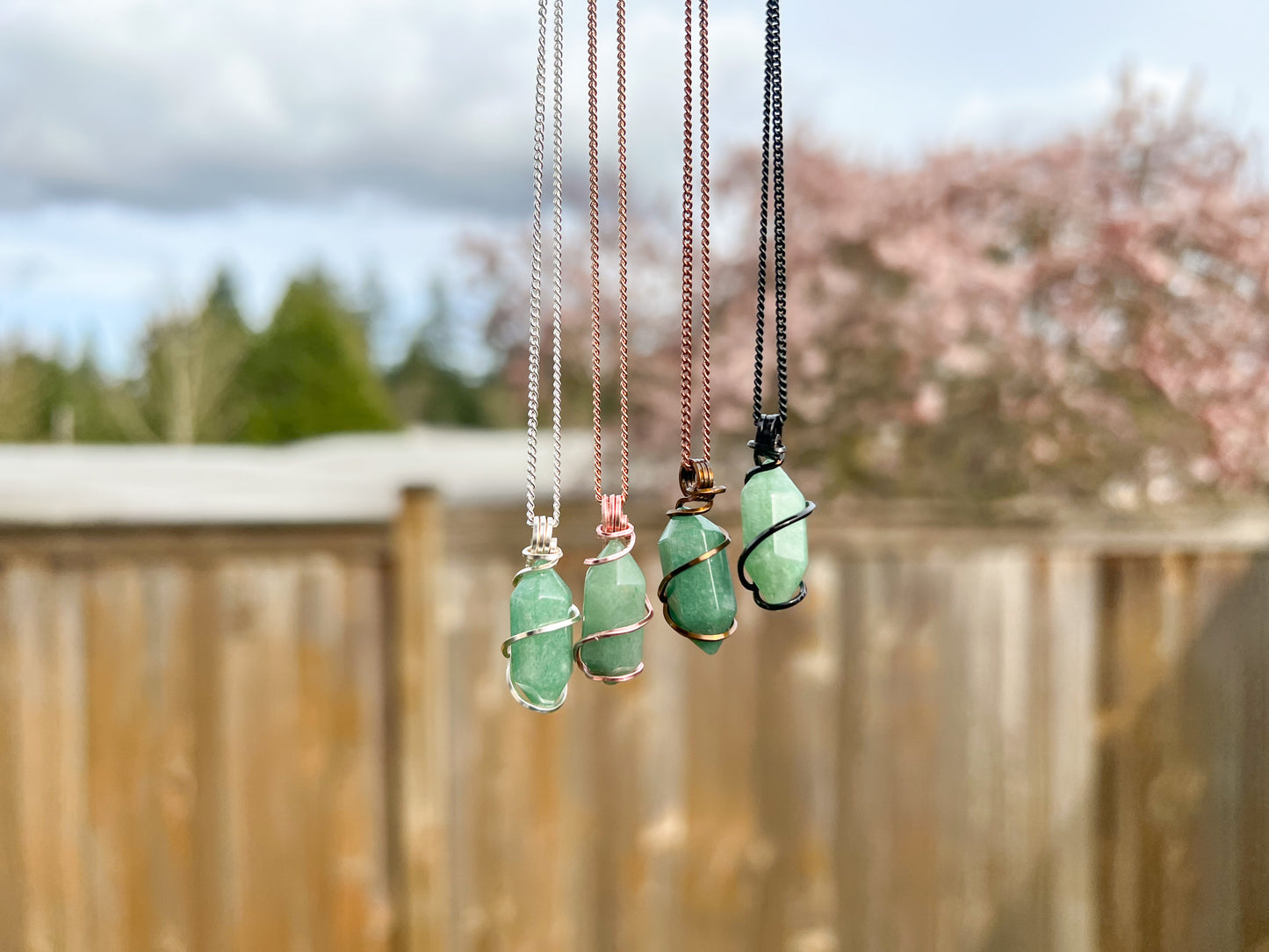 Green Aventurine Double Terminated Necklace