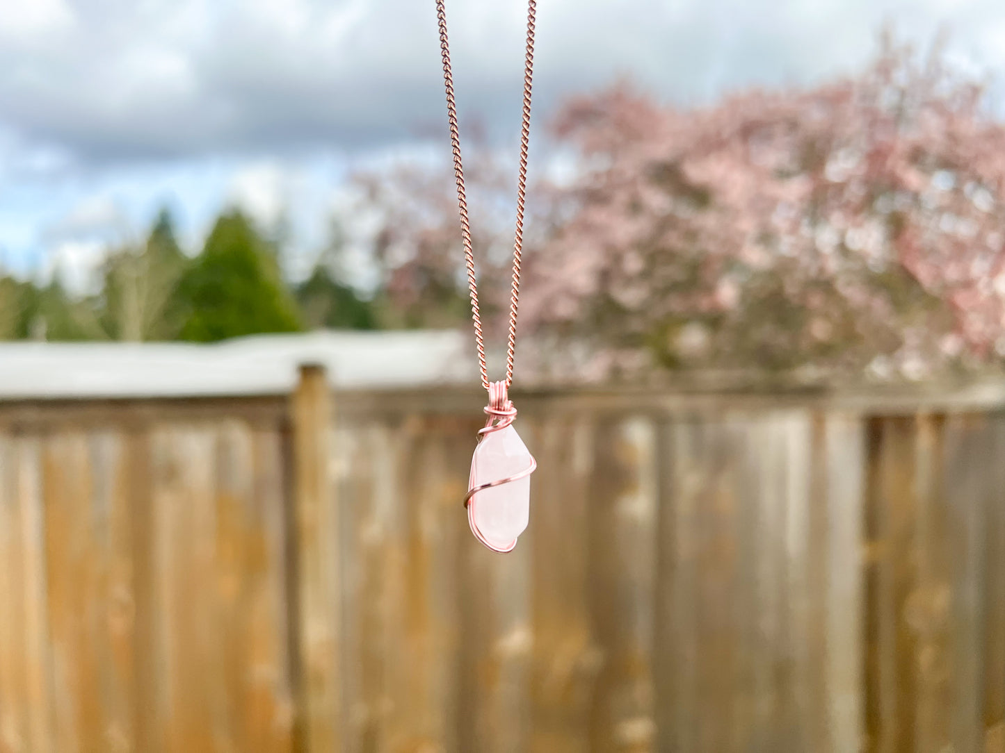 Rose Quartz Double Terminated Necklace
