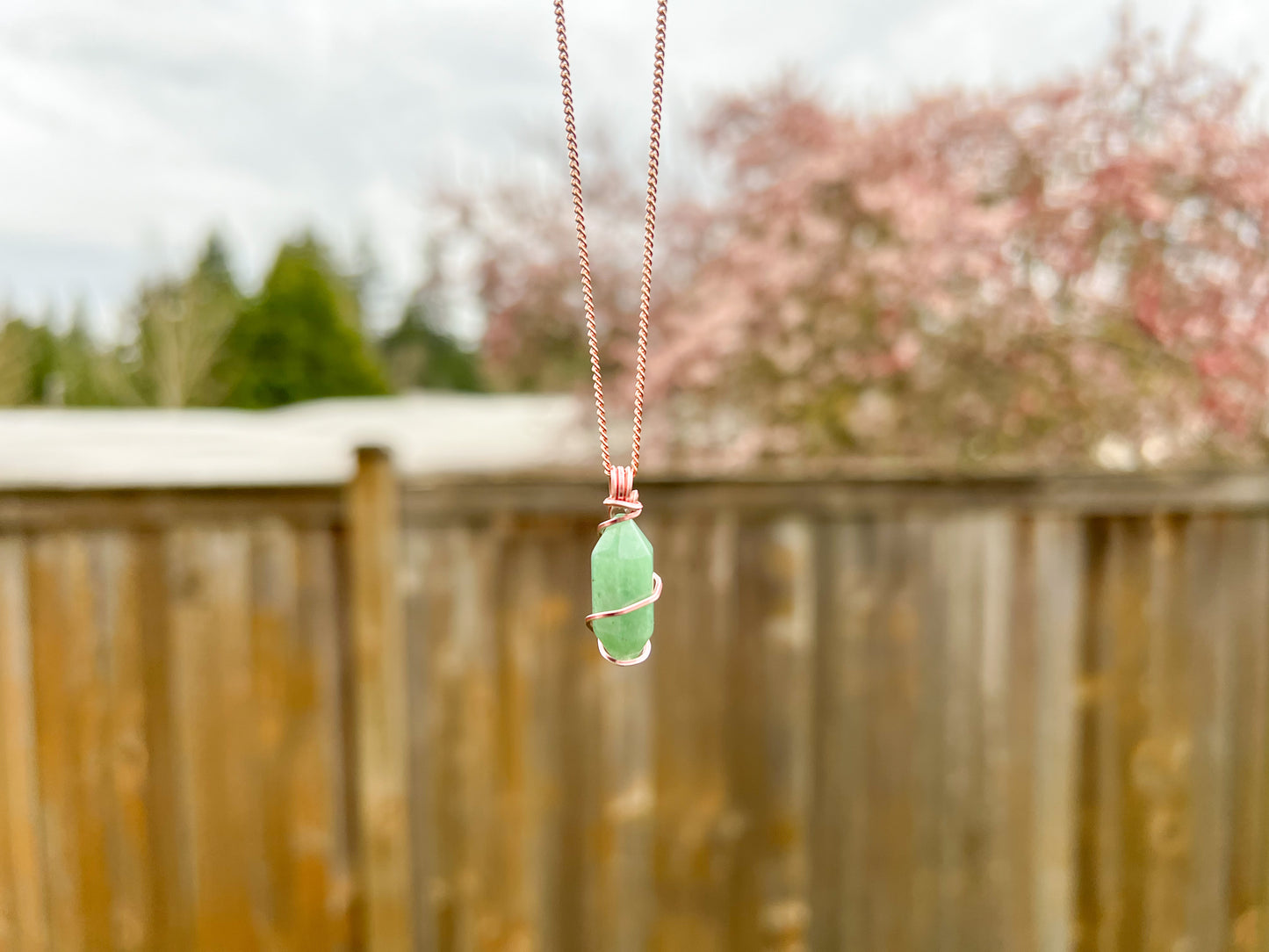 Green Aventurine Double Terminated Necklace
