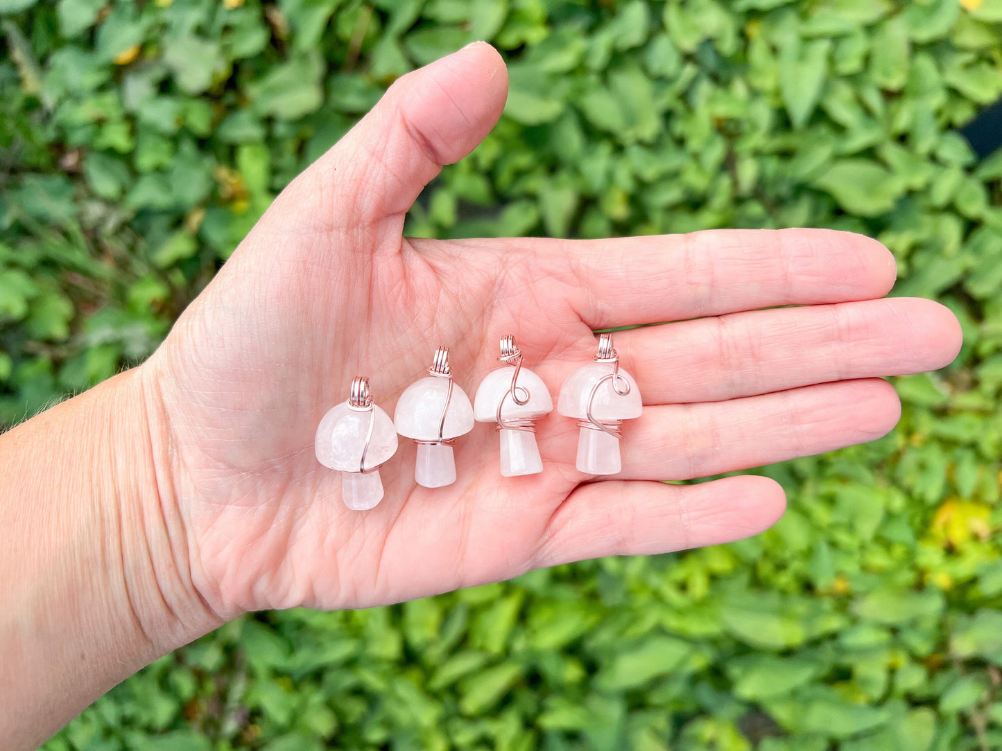 Rose Quartz Mushroom Necklace