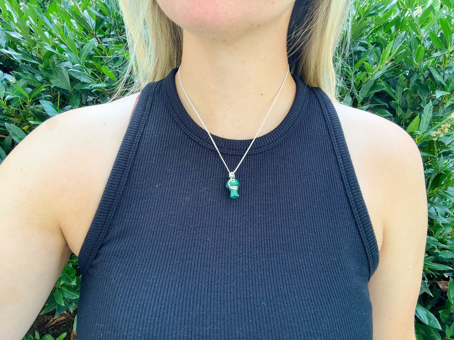 Malachite Mushroom Necklace