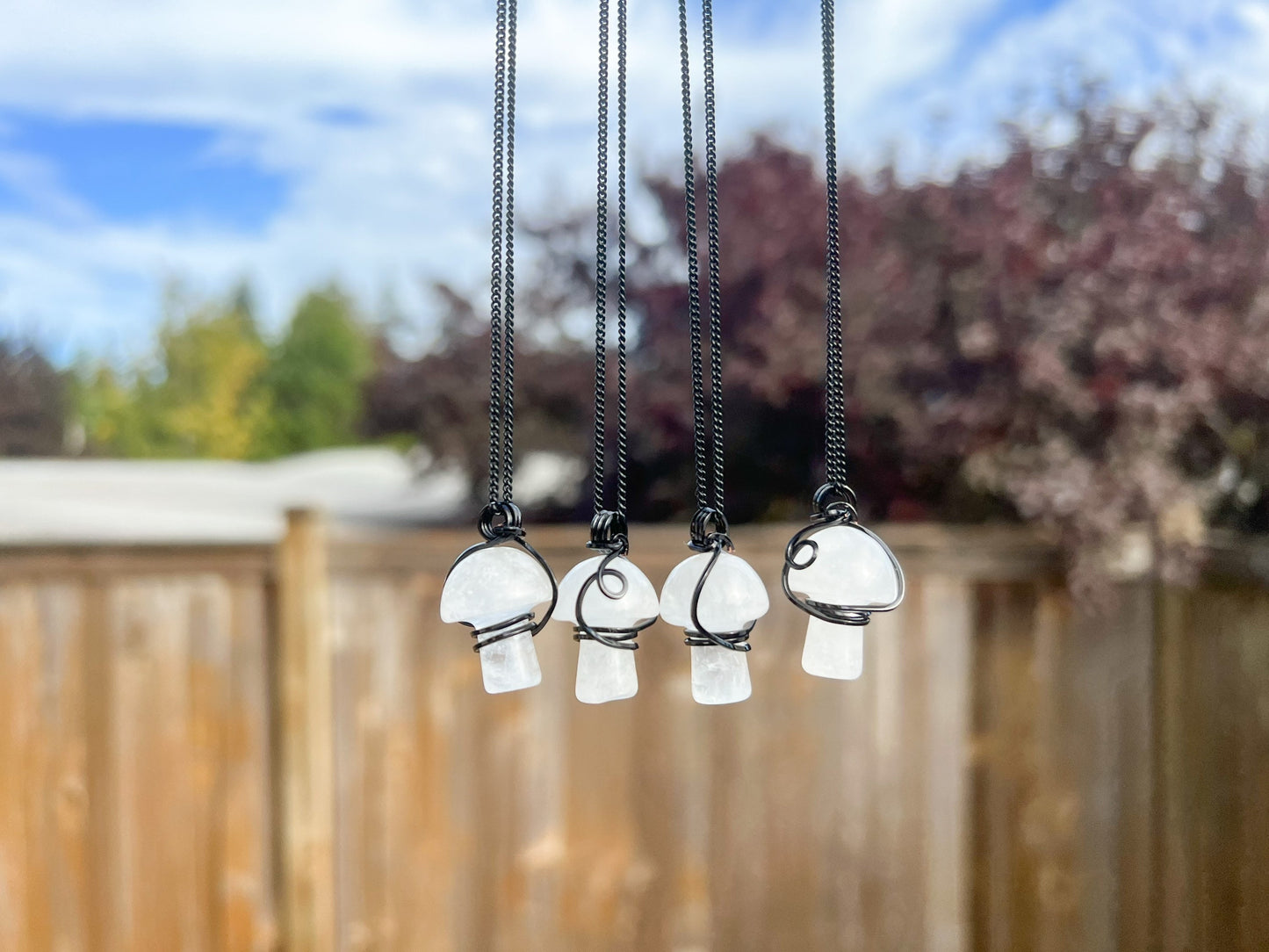 Clear Quartz Mushroom Necklace