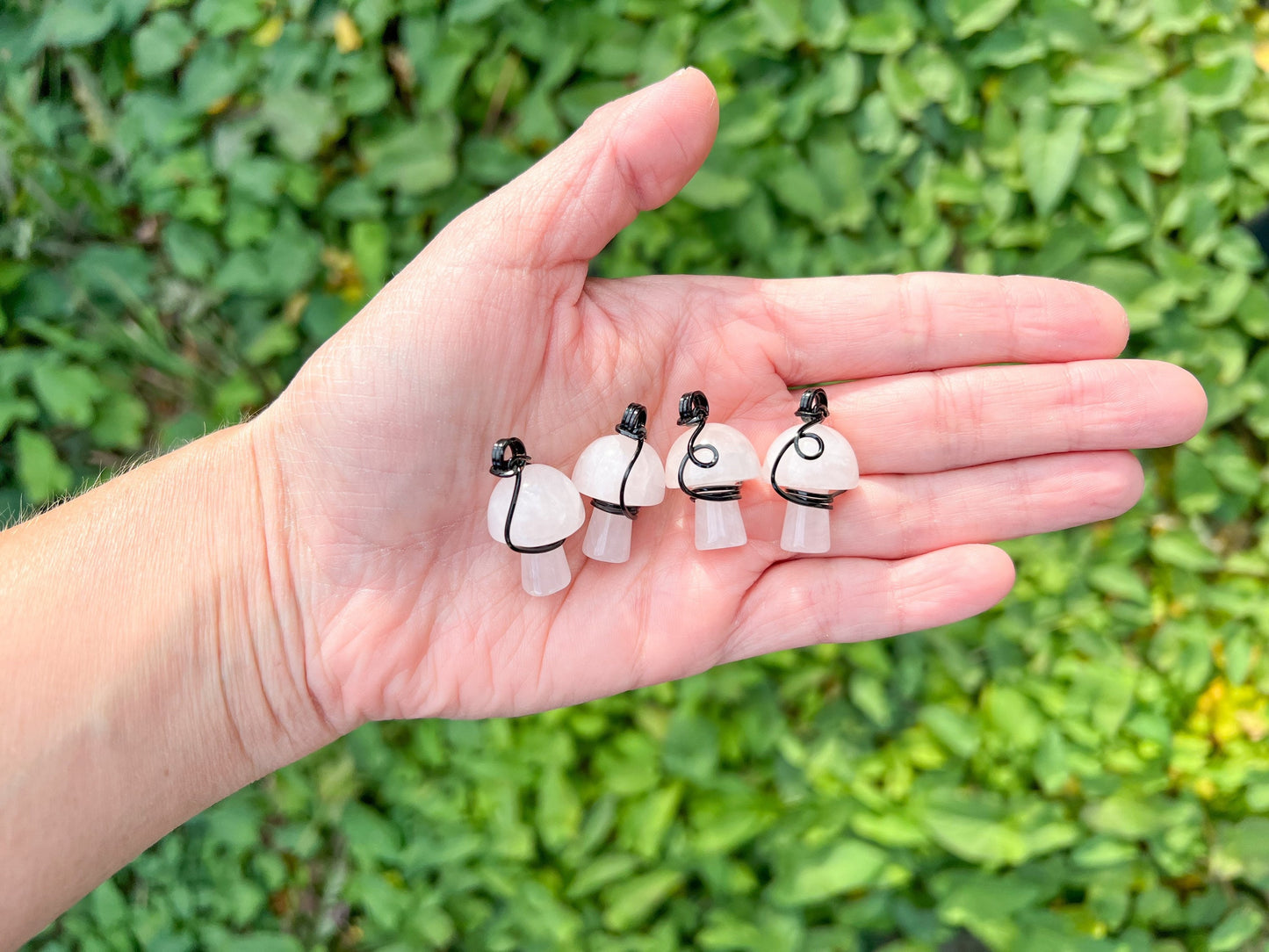 Rose Quartz Mushroom Necklace