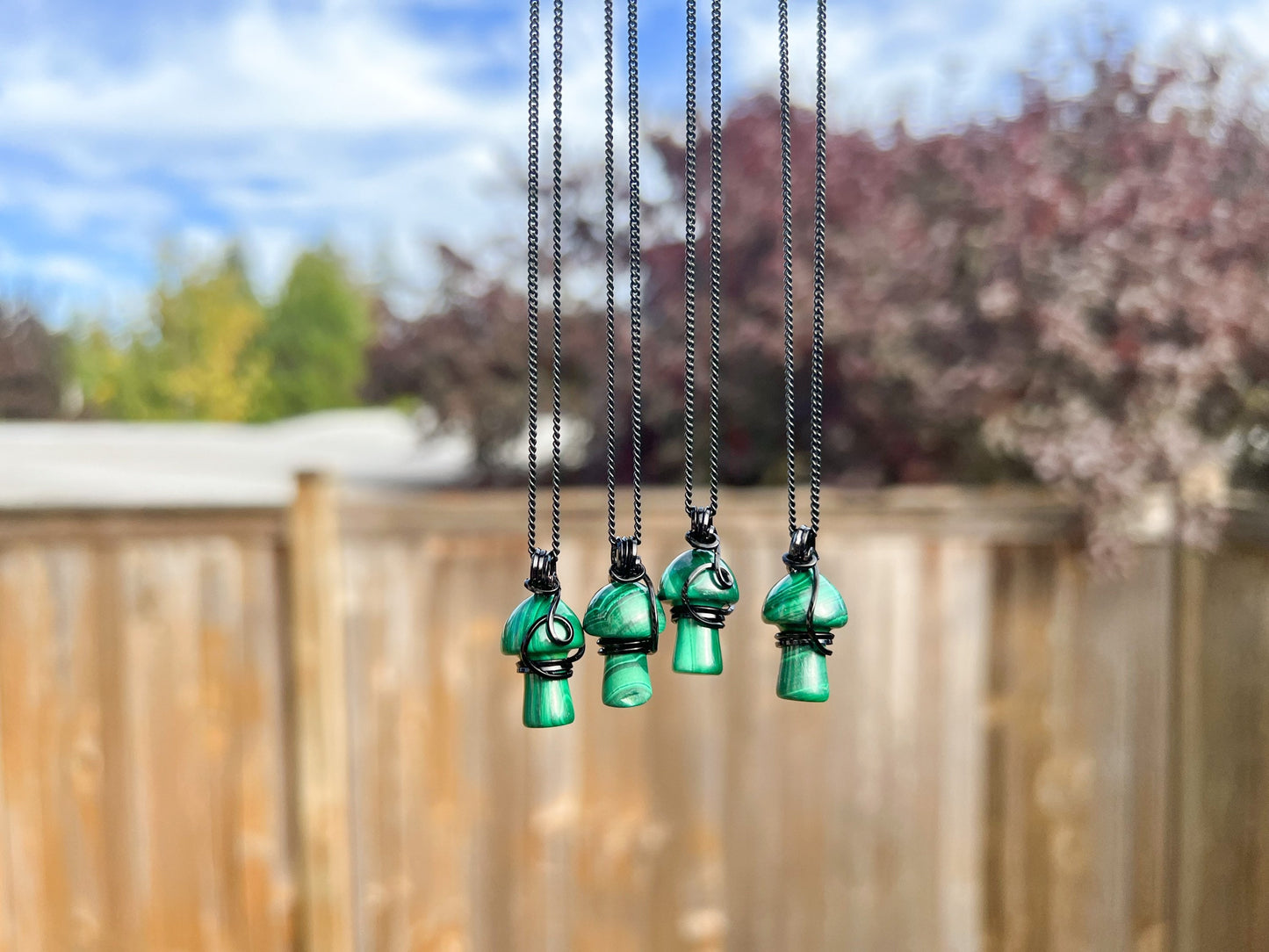 Malachite Mushroom Necklace