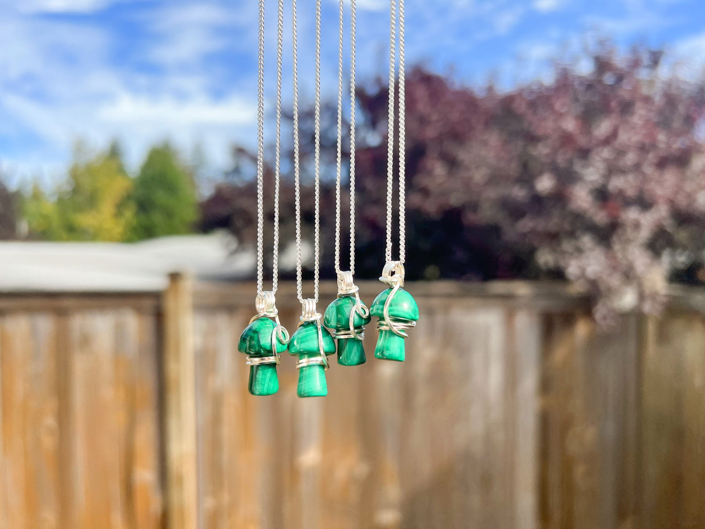 Malachite Mushroom Necklace