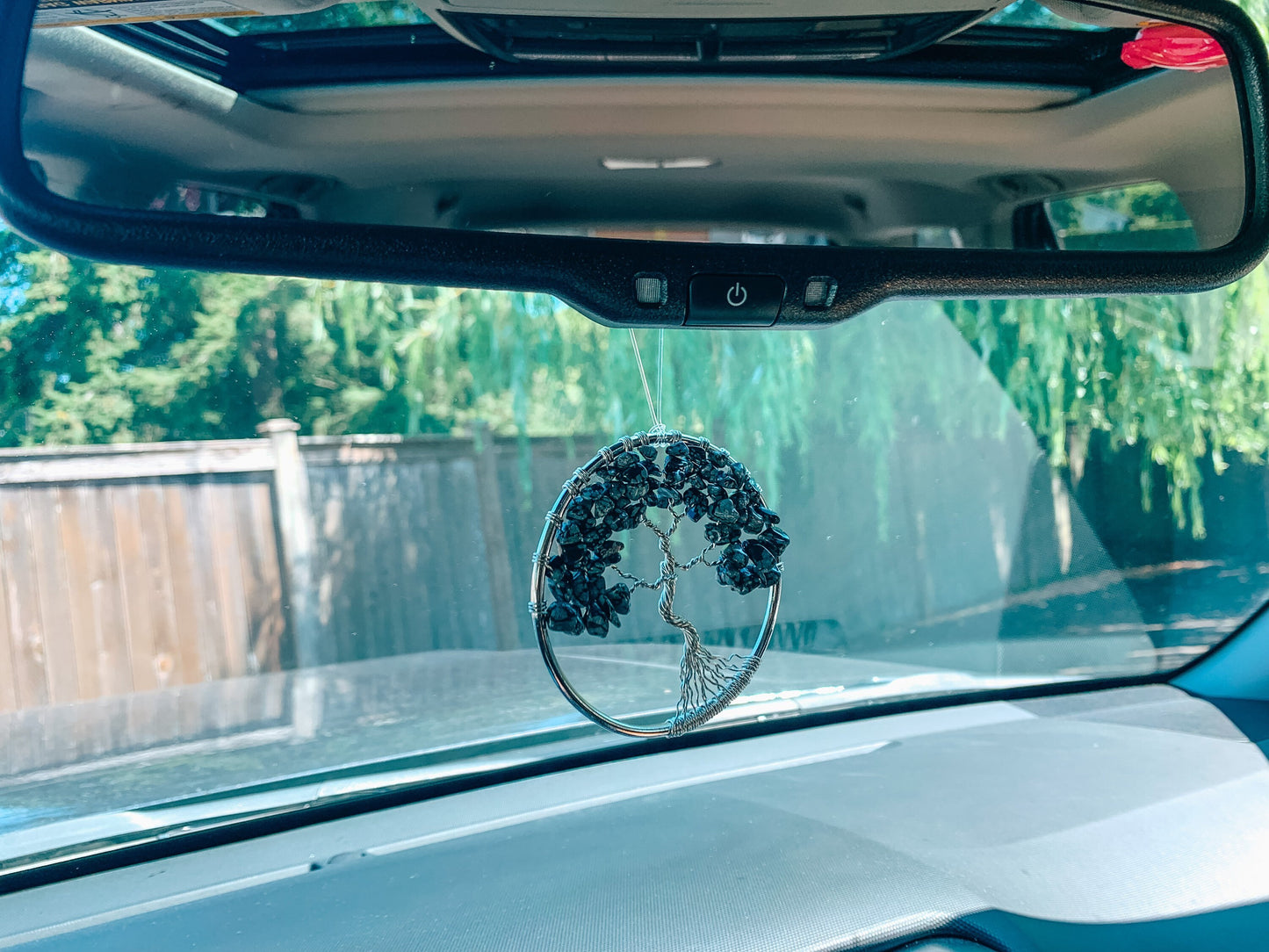 Snowflake Obsidian Tree of Life Ornament
