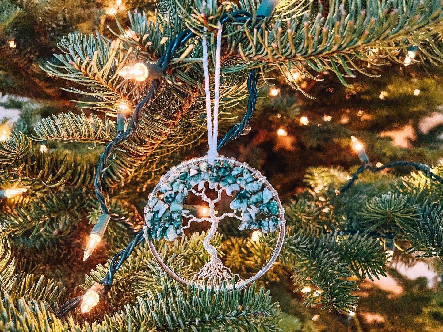 Tree Agate Tree of Life Ornament