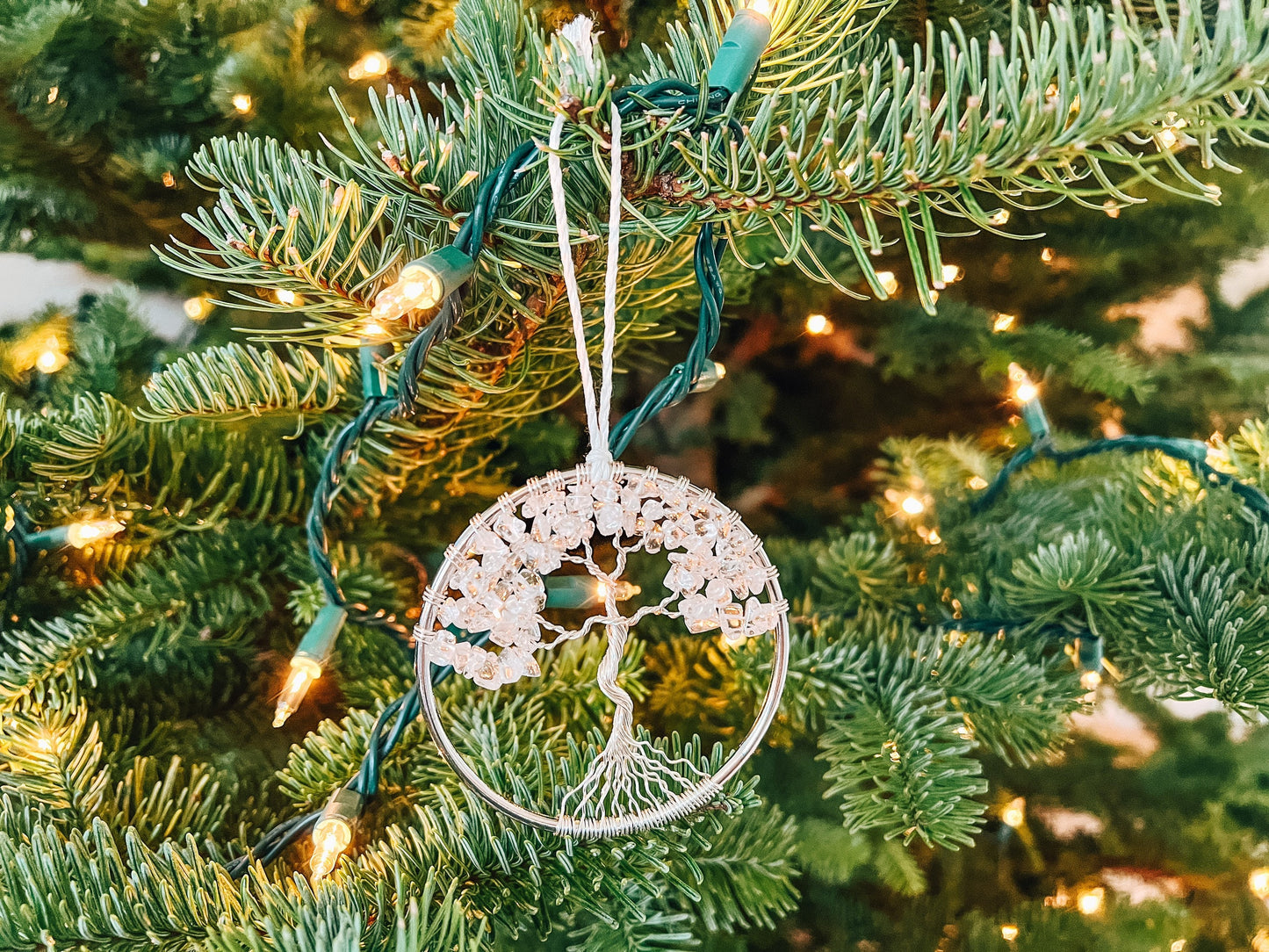 Clear Quartz Tree of Life Ornament