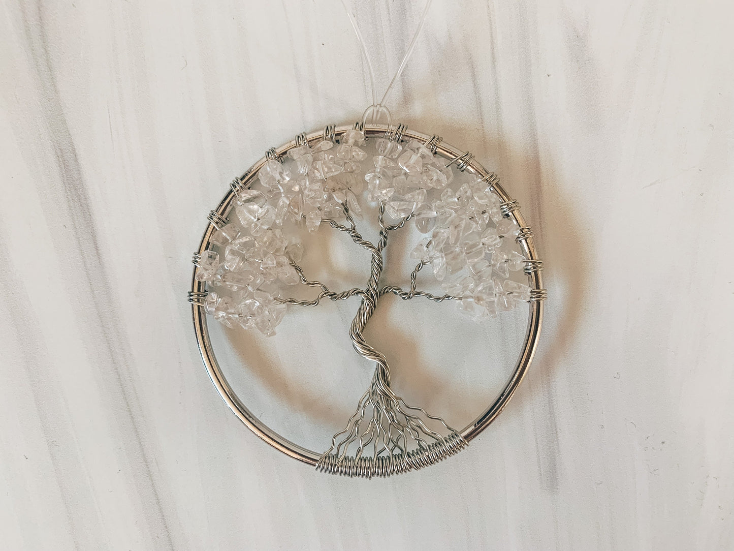 Clear Quartz Tree of Life Ornament