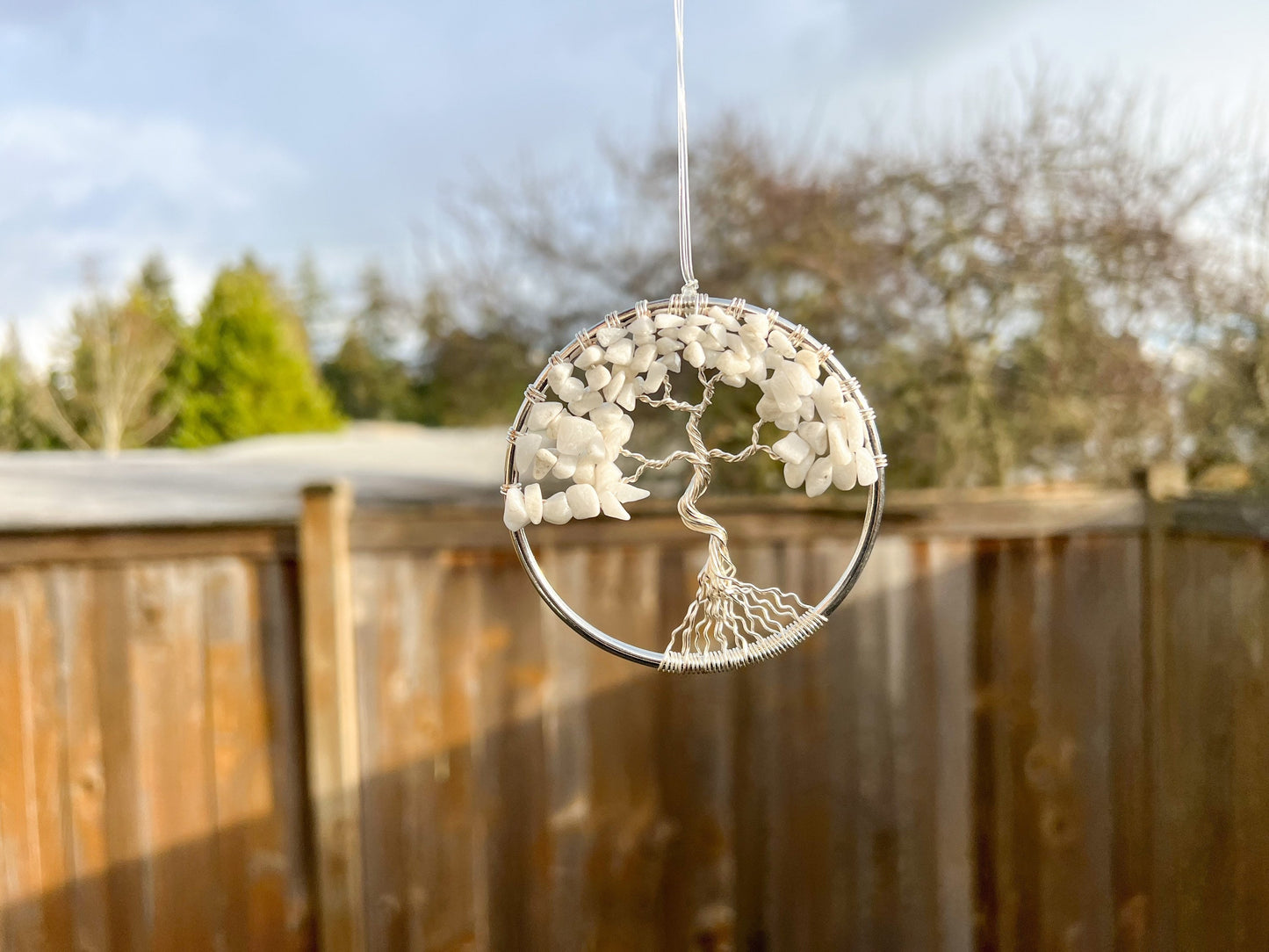 White Quartz Tree of Life Ornament