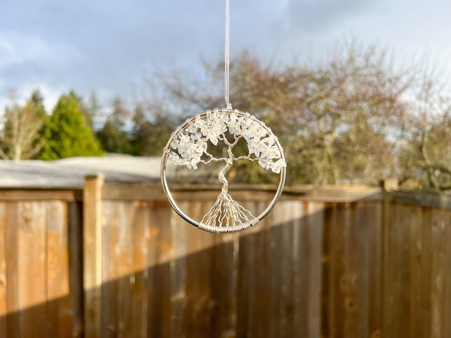 Clear Quartz Tree of Life Ornament