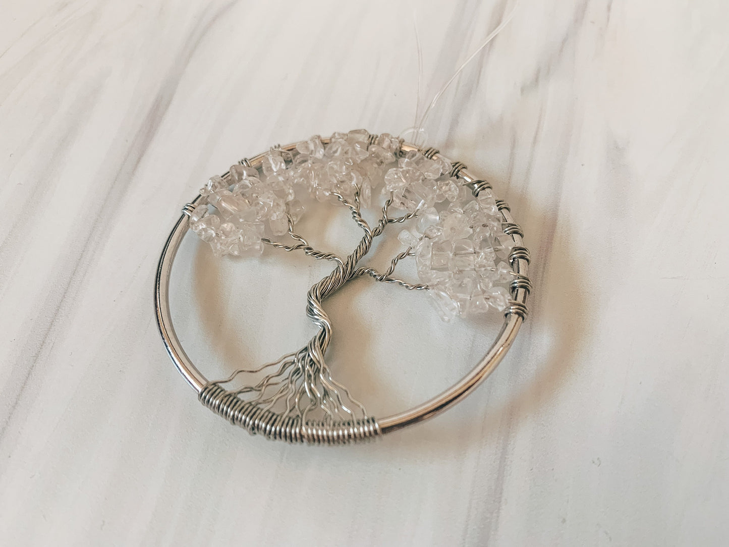 Clear Quartz Tree of Life Ornament