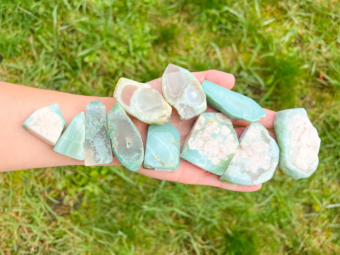 Green Flower Agate Freeform