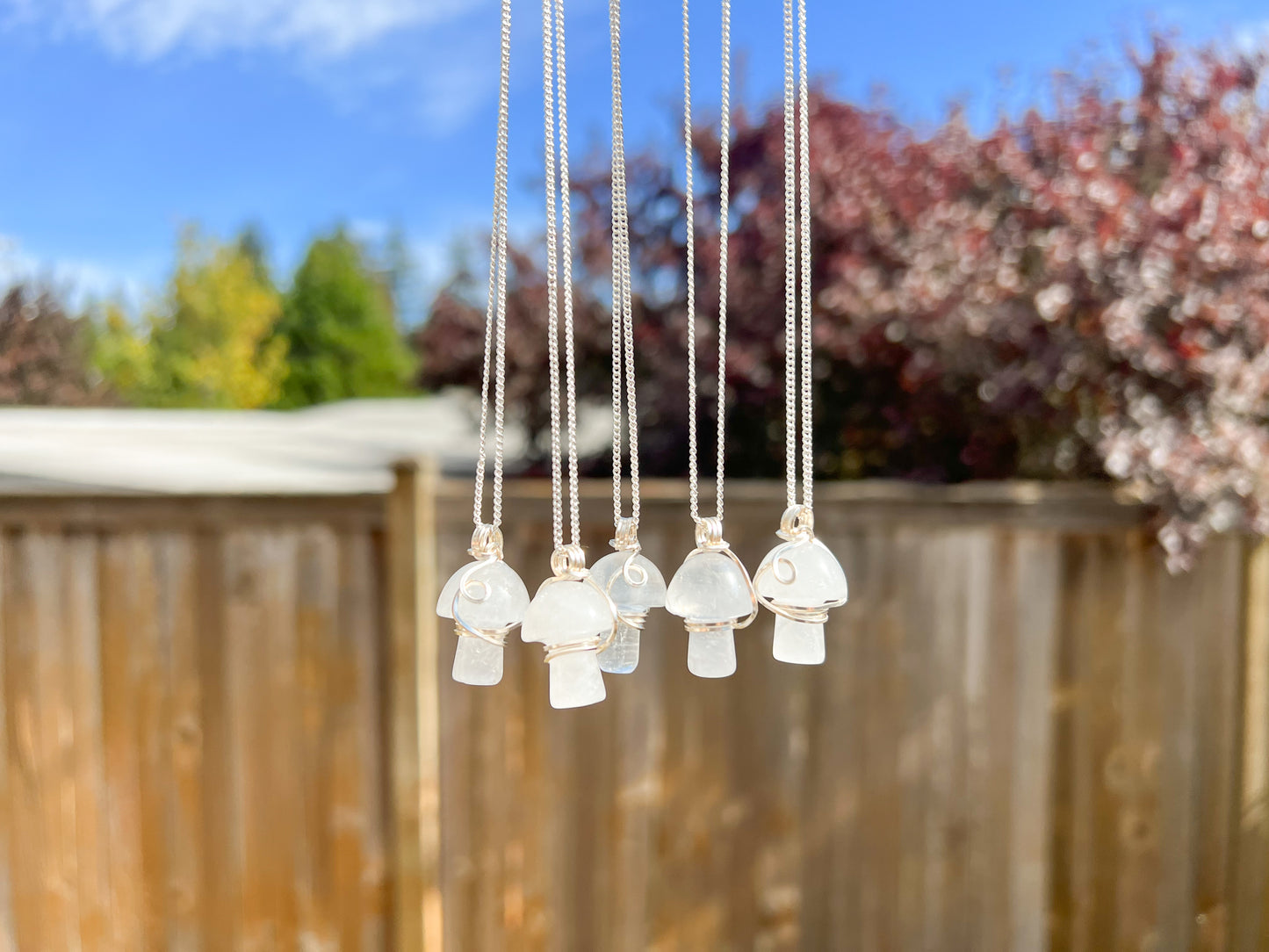 Clear Quartz Mushroom Necklace