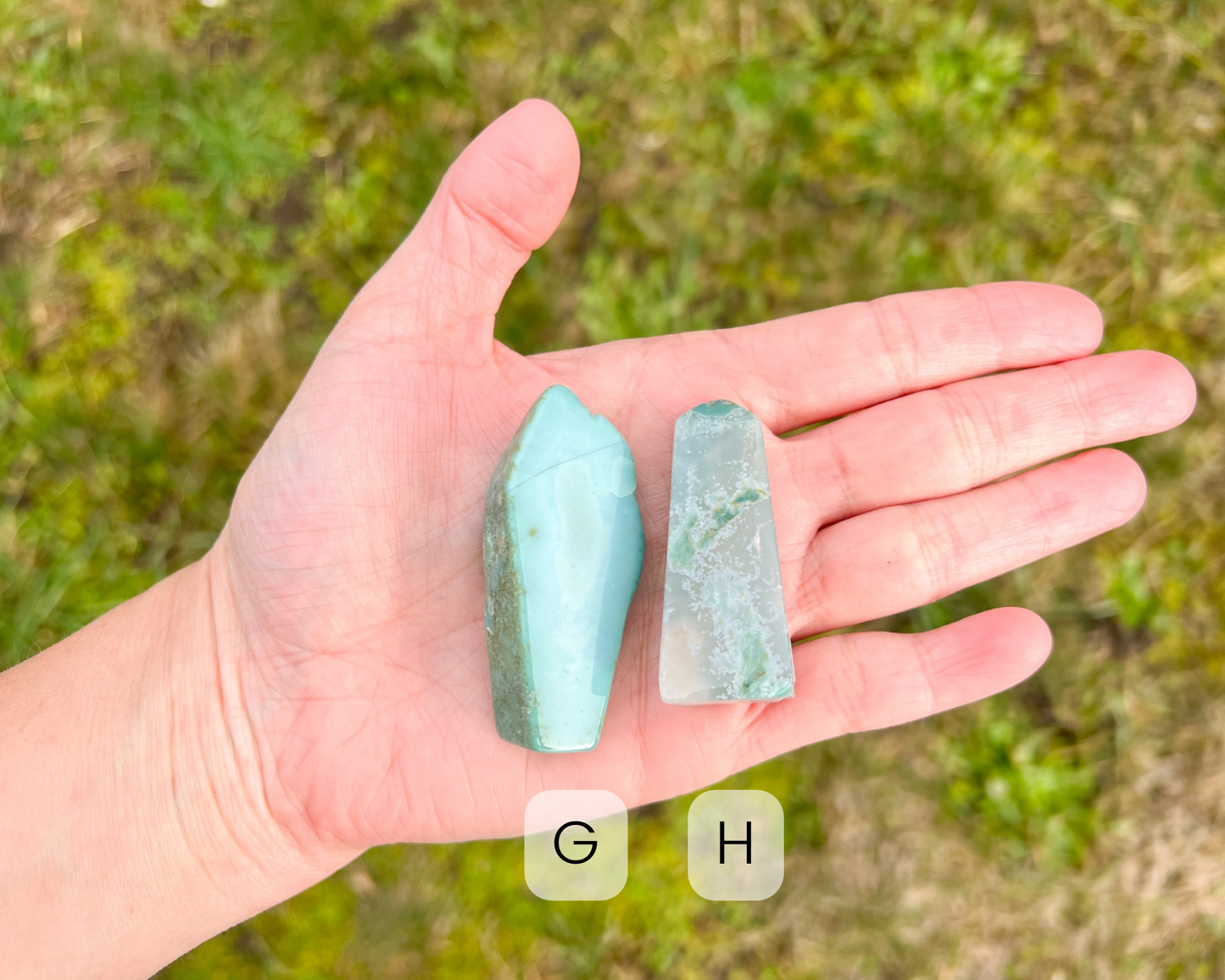 Green Flower Agate Freeform