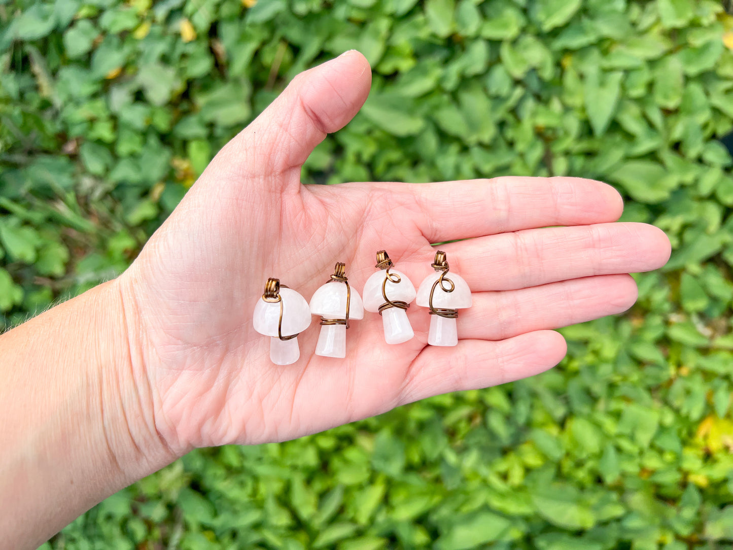 Rose Quartz Mushroom Necklace