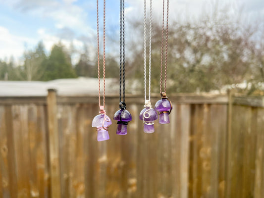 Amethyst Mushroom Necklace