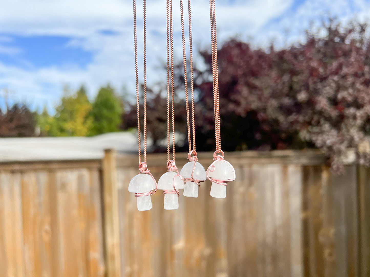 Clear Quartz Mushroom Necklace
