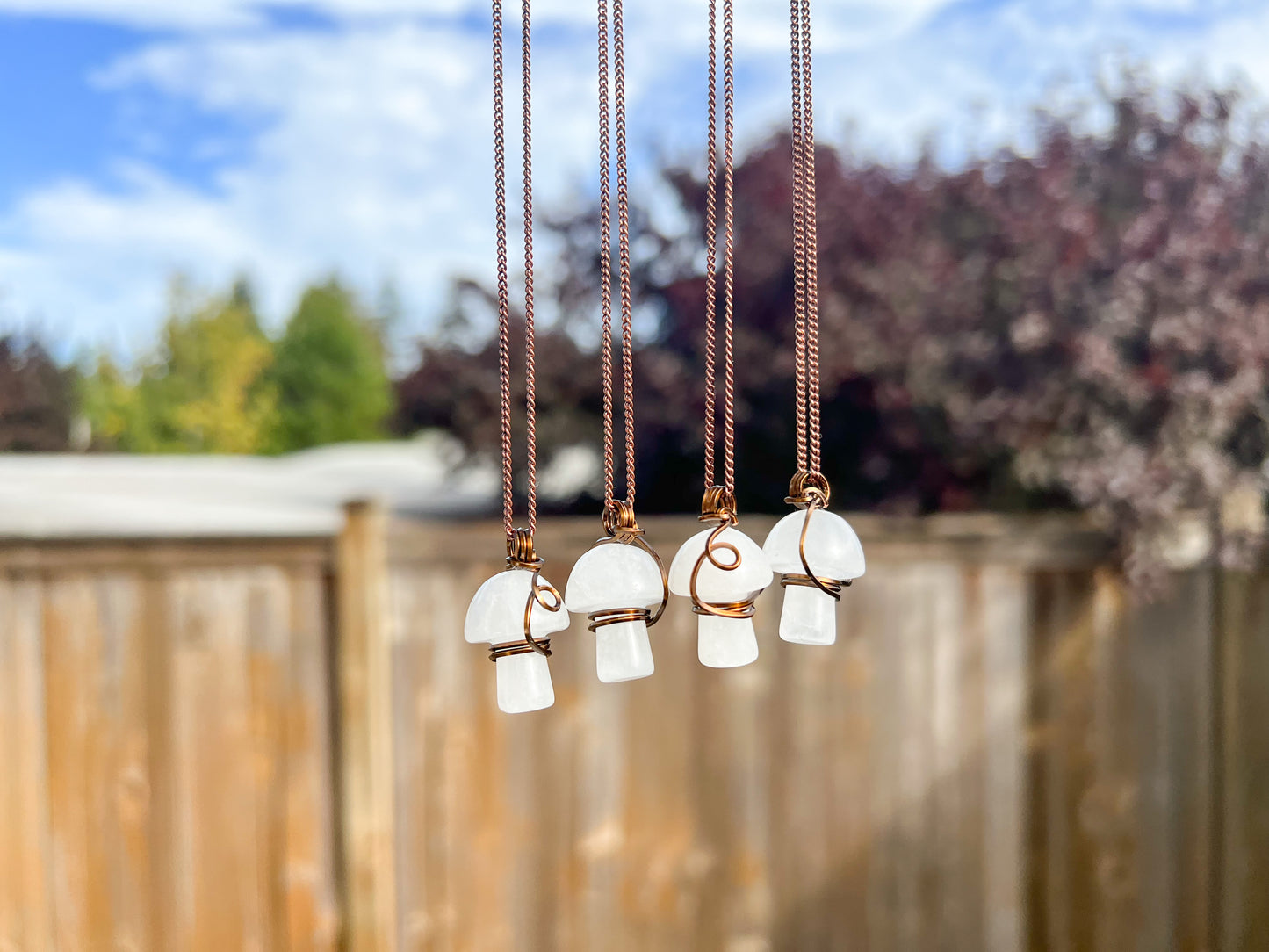 Clear Quartz Mushroom Necklace