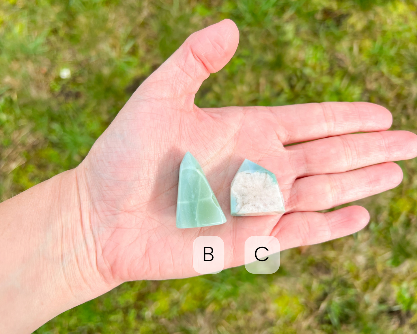 Green Flower Agate Freeform