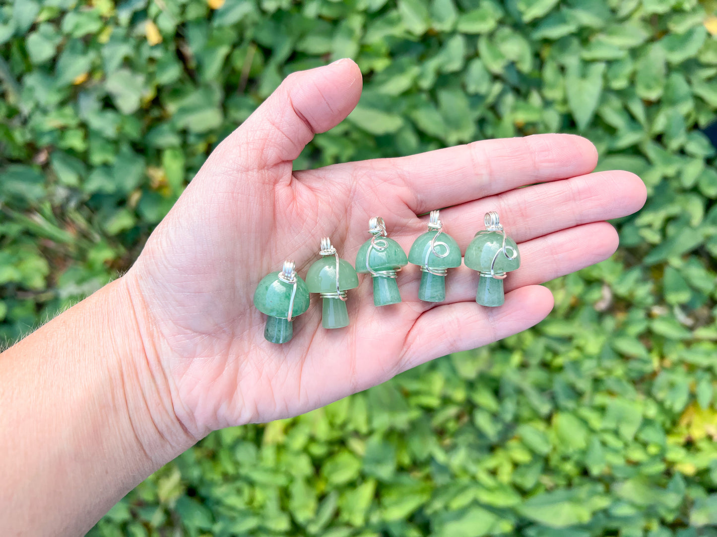 Green Aventurine Mushroom Necklace