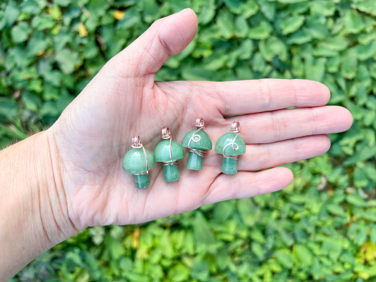 Green Aventurine Mushroom Necklace