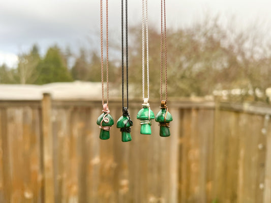 Malachite Mushroom Necklace