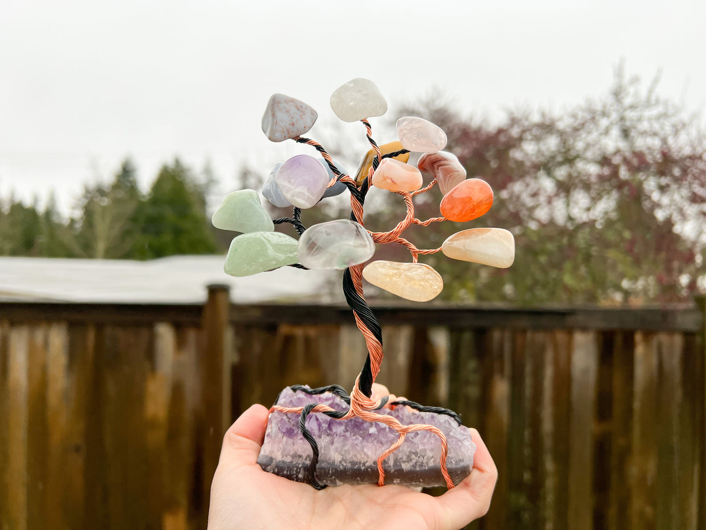 Custom Crystal Tree with Amethyst Crystal Base