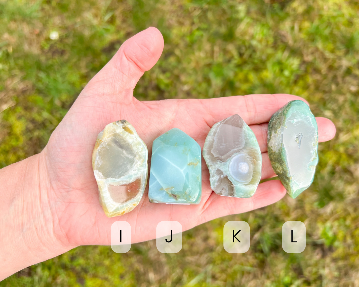 Green Flower Agate Freeform